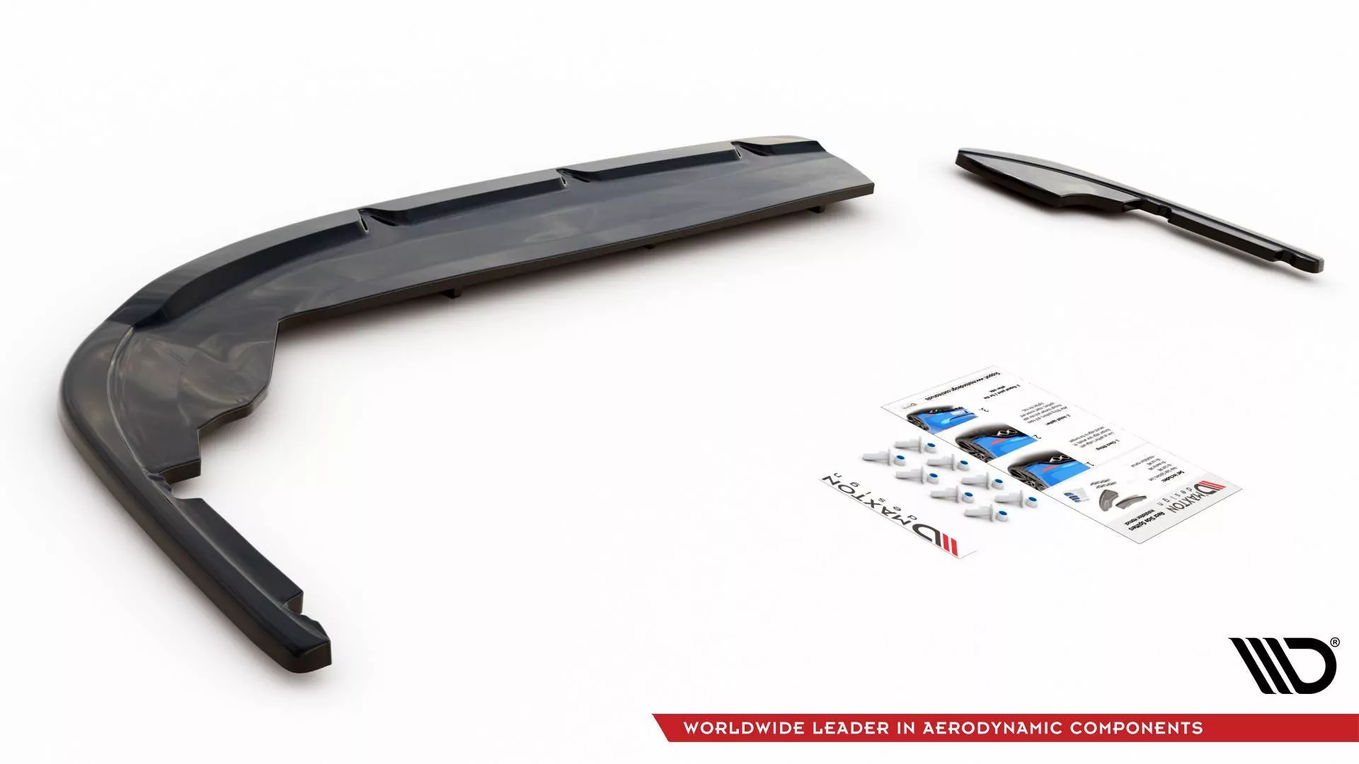 Hinten Splitter (mit Einem Vertikalem Balken) Peugeot 508 GT-Line Mk2 Schwarz Hochglanz