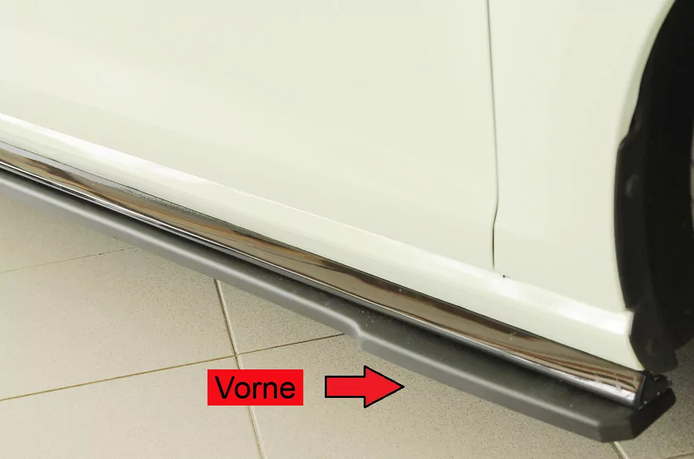 Rieger Seitenschweller rechts ansatz (ca. 19mm) matt schwarz für VW Golf 7 R-Line 5-tür. 02.17- (ab Facelift)