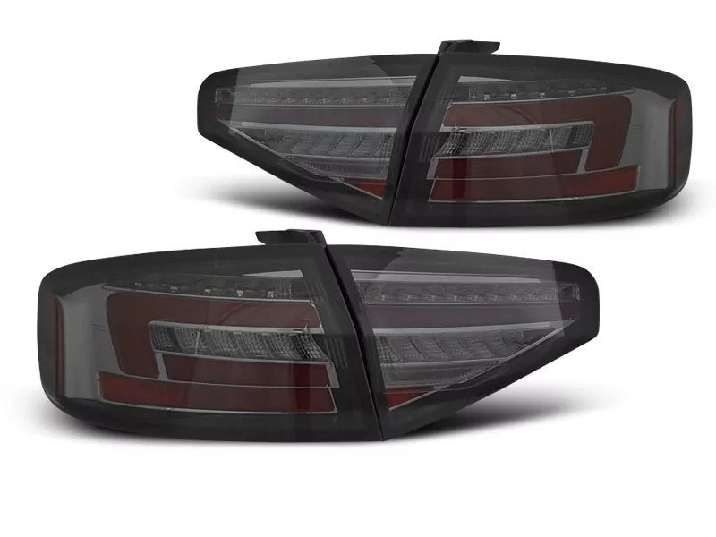 Led Bar Tail Lights Smoke Seq Fits Audi A4 B8 12-15 Sedan Oem Bulb