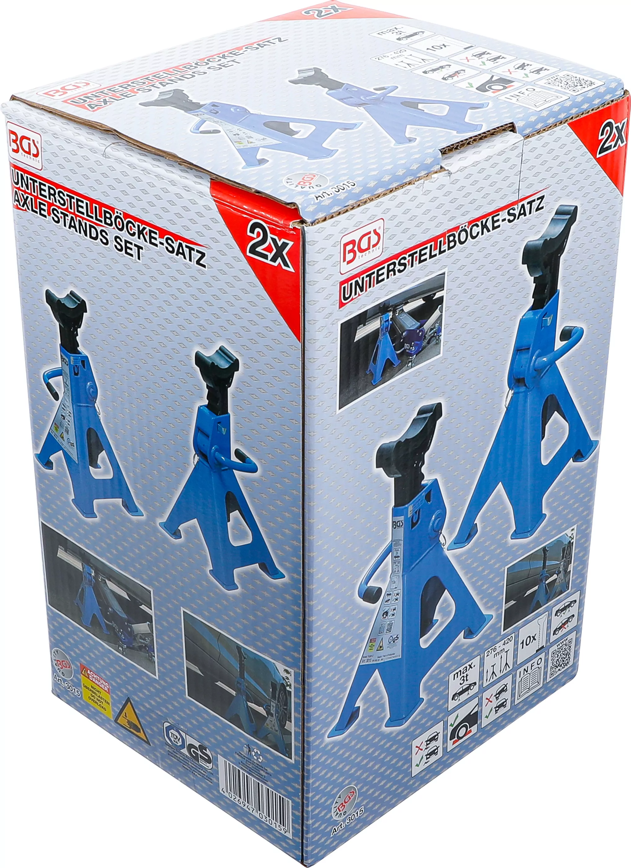 Unterstellböcke | Traglast 3000 kg / Paar | Hub 276 - 420 mm | 1 Paar