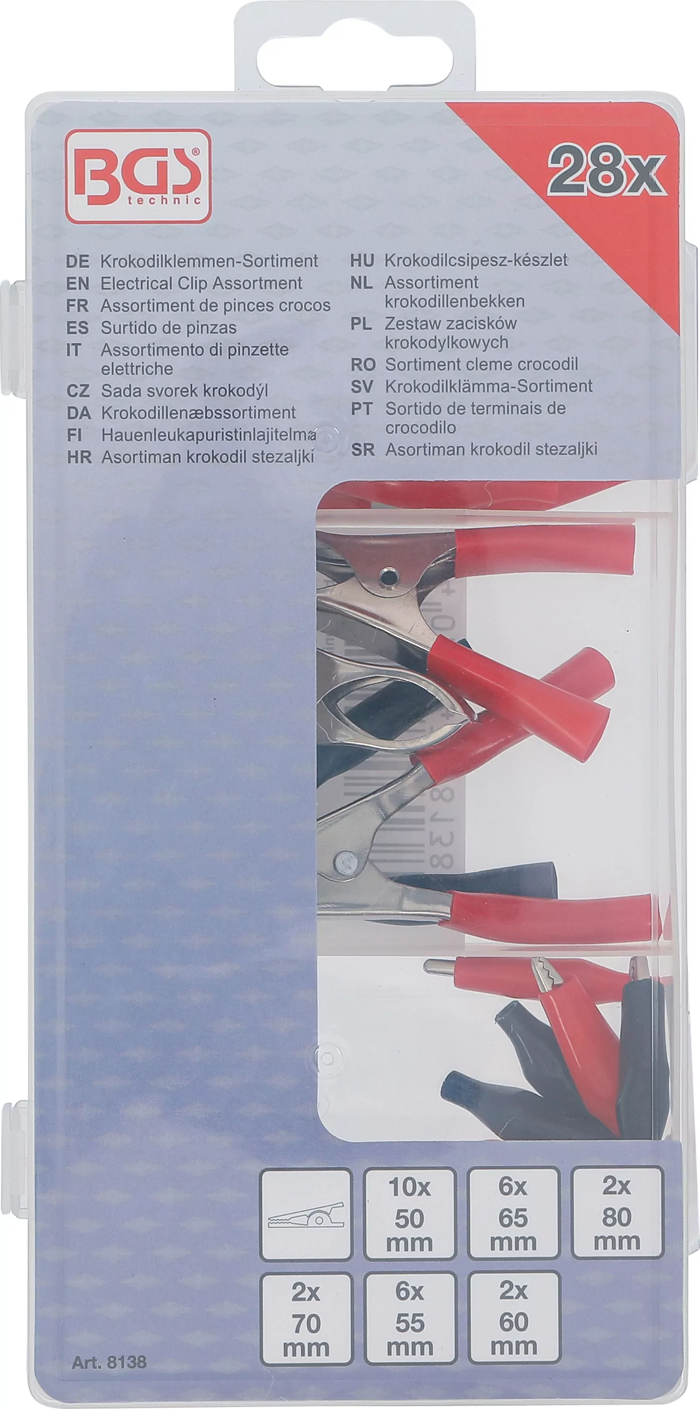 Krokodilklemmen-Sortiment | 28-tlg.