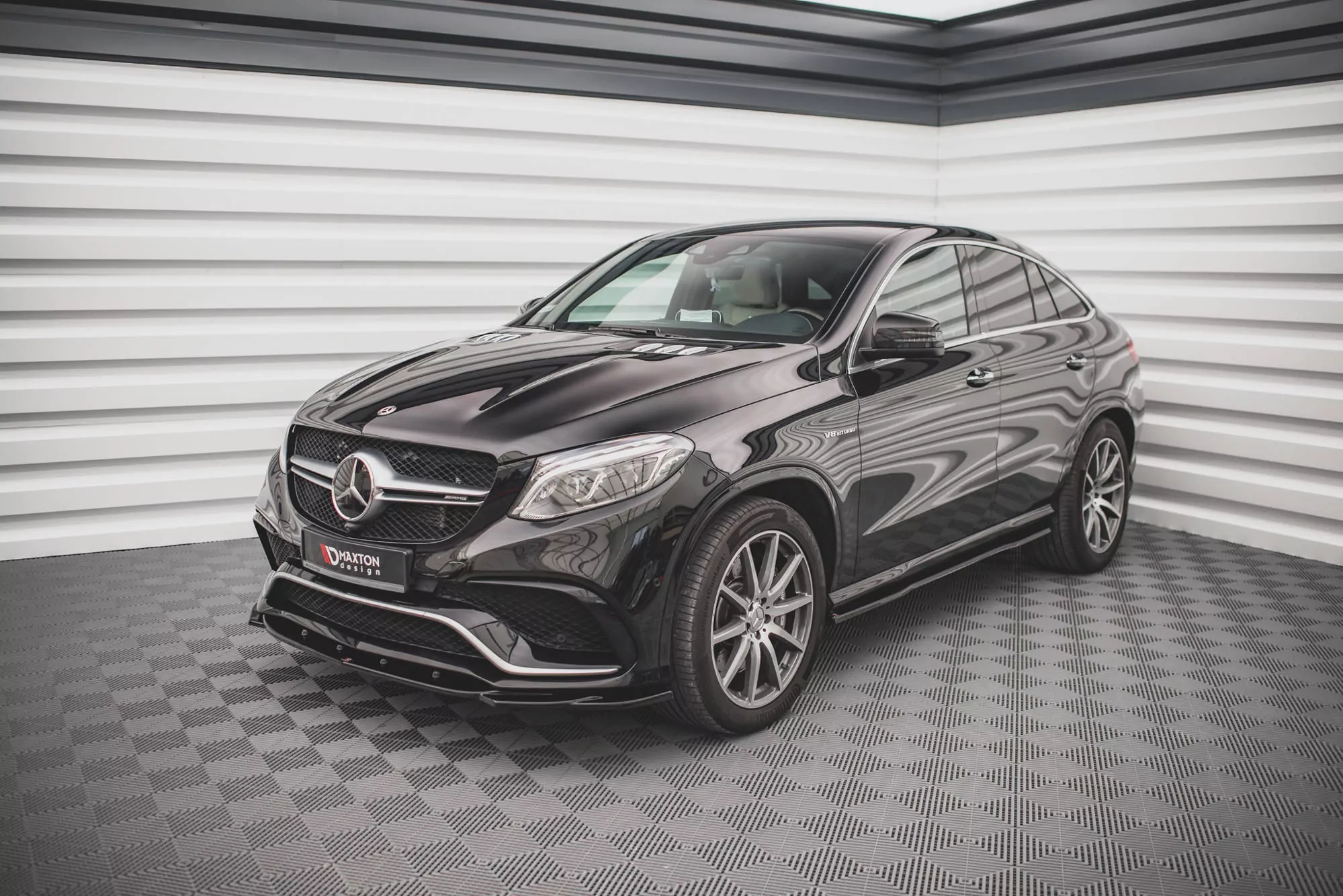 Seitenschweller Ansatz Für Mercedes-Benz GLE Coupe 63 AMG C292 Schwarz Hochglanz