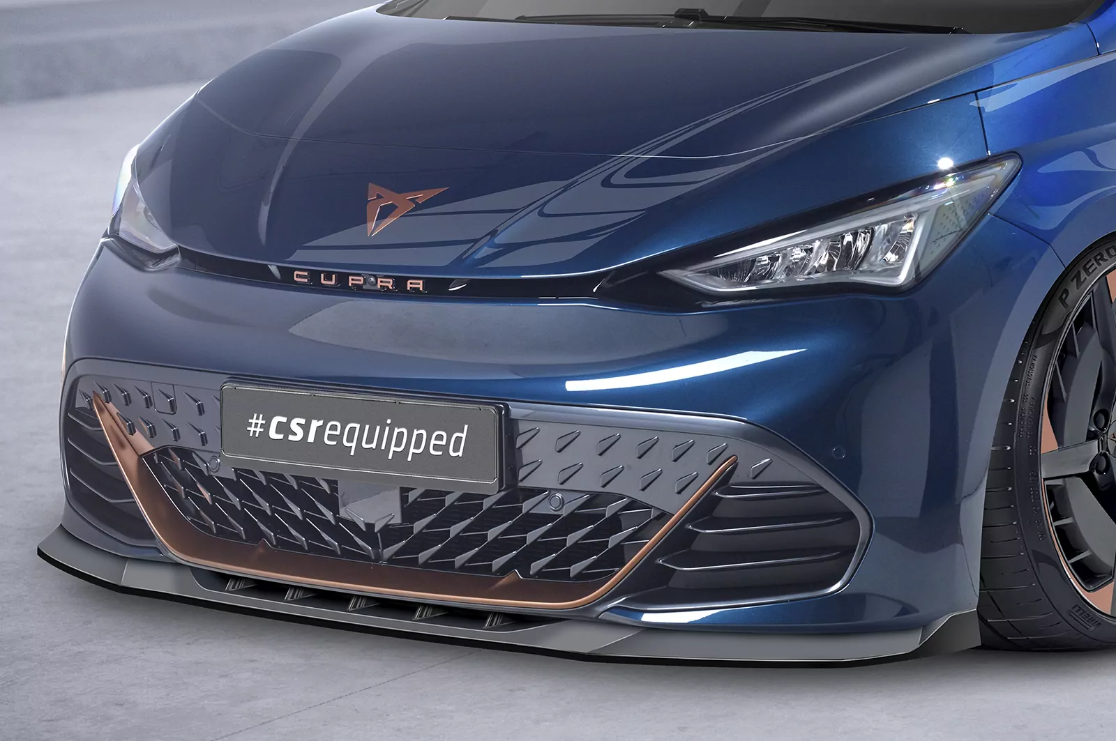 Cup-Spoilerlippe mit ABE für Cupra Born CSL645 Schwarz Strukturiert