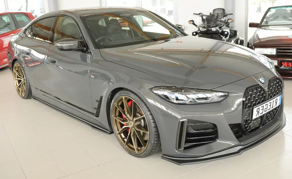 Rieger Seitenschweller rechts ansatz matt schwarz für BMW i4 M G26  (G4C) Gran Coupé (5-tür.) 11.21-