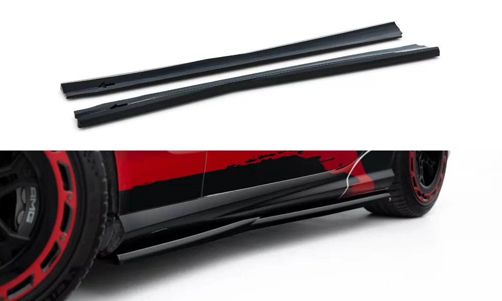 Seitenschweller Ansatz Für Mercedes-Benz SL 63 AMG R231 Schwarz Hochglanz