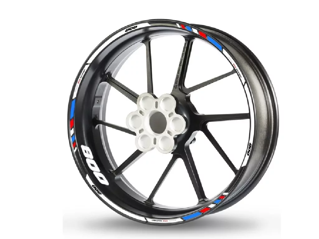 Felgenrandaufkleber für 800 ccm weiß-blau-rot