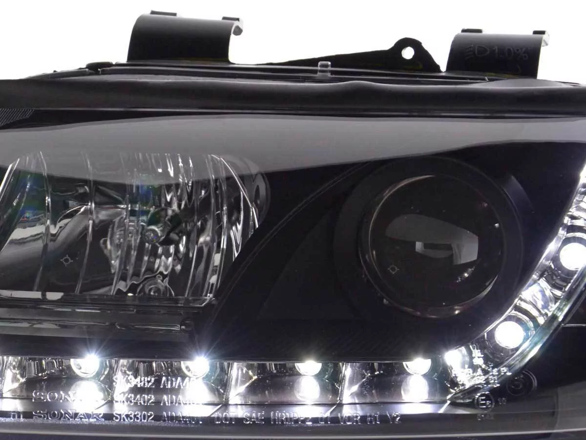 Scheinwerfer Set Daylight LED TFL-Optik Audi A4 Typ 8E Bj. 01-04 schwarz