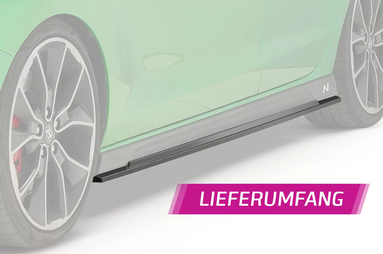 Seitenschweller für Hyundai I30 N (PD) SS473-M Carbon Look (matt)