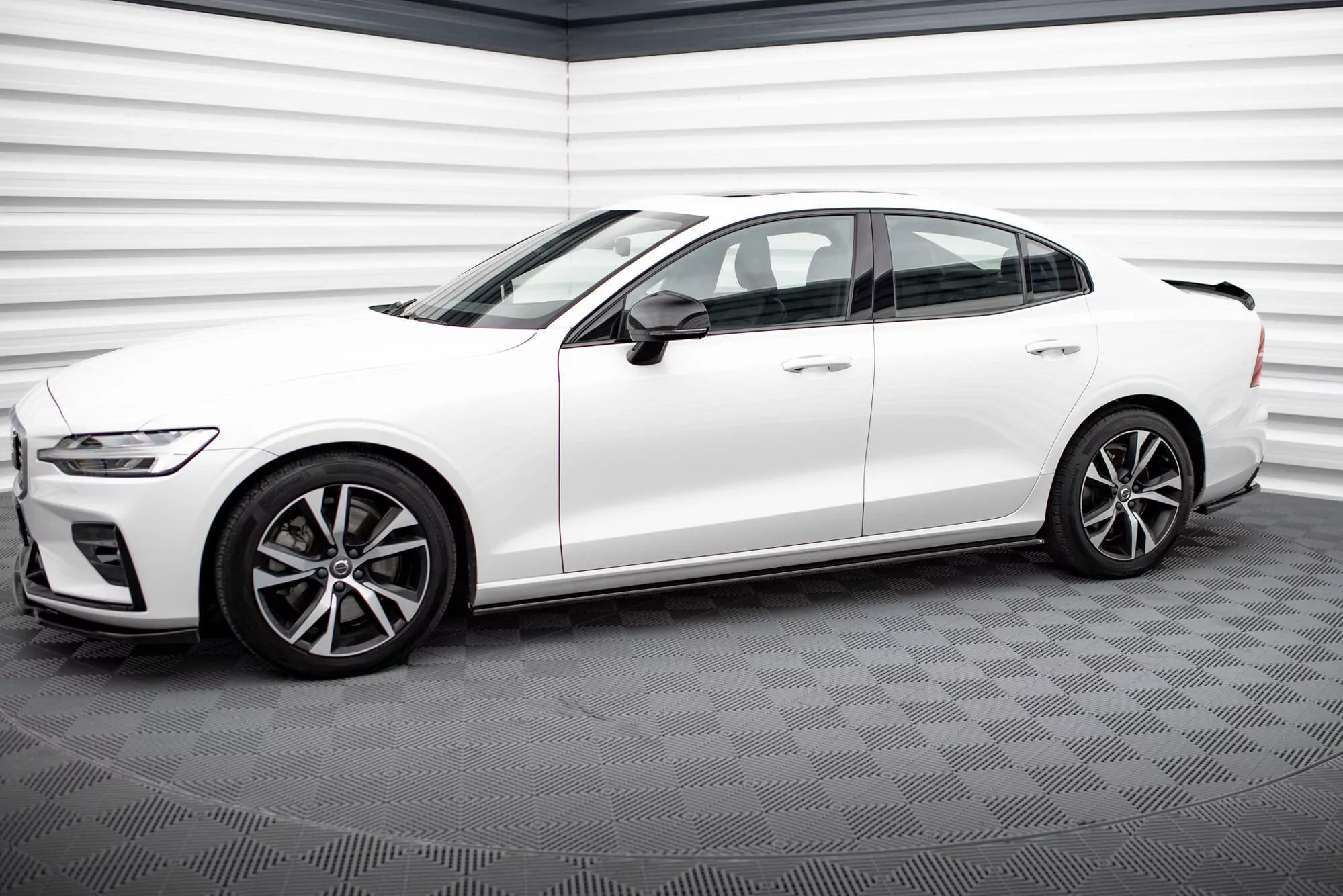 Seitenschweller Ansatz Für V.2 Für Volvo S60/V60 R-Design Mk3 Schwarz Hochglanz