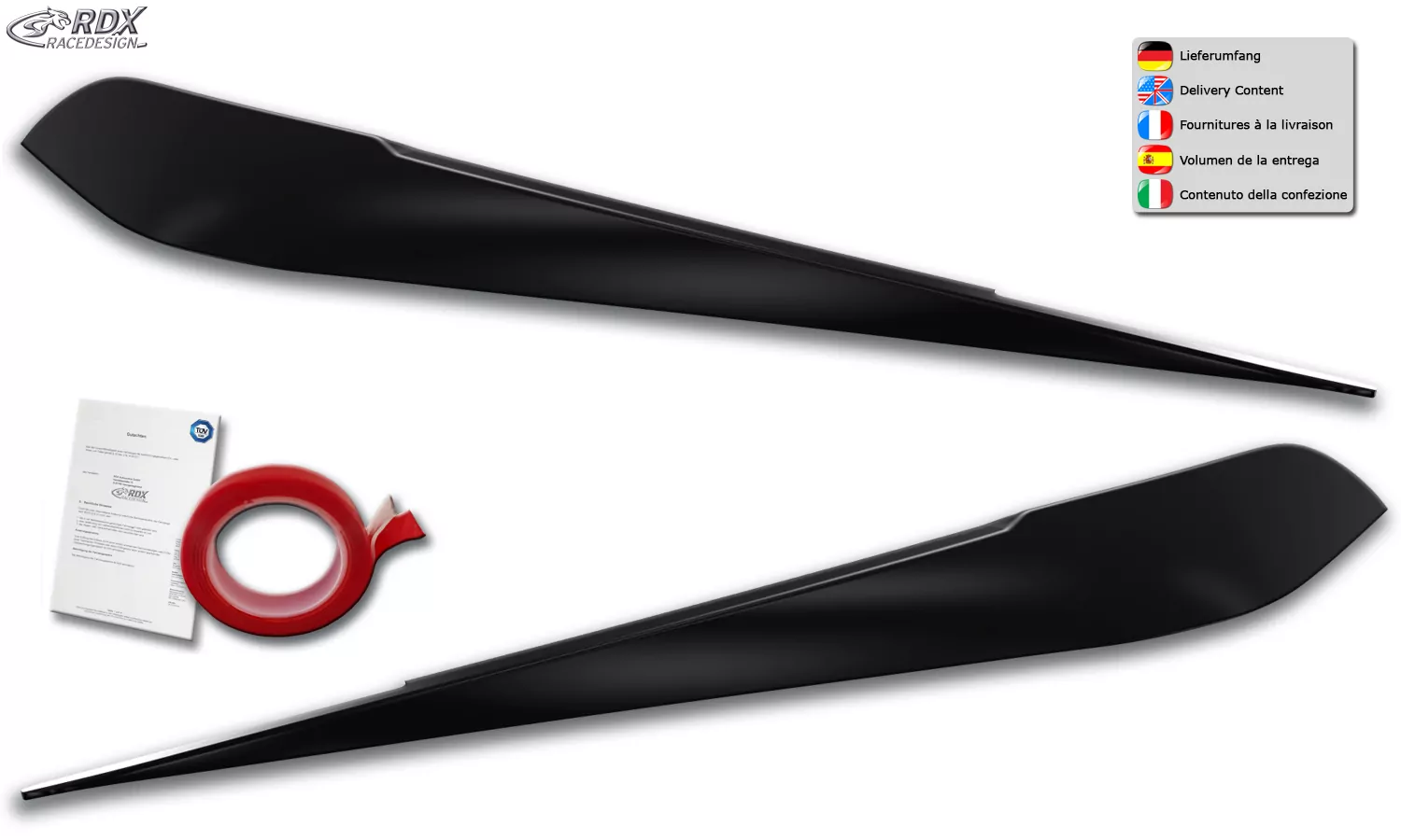 RDX Scheinwerferblenden für BMW 1er F20 / F21 (2011-2015, nur für Halogen) Böser Blick