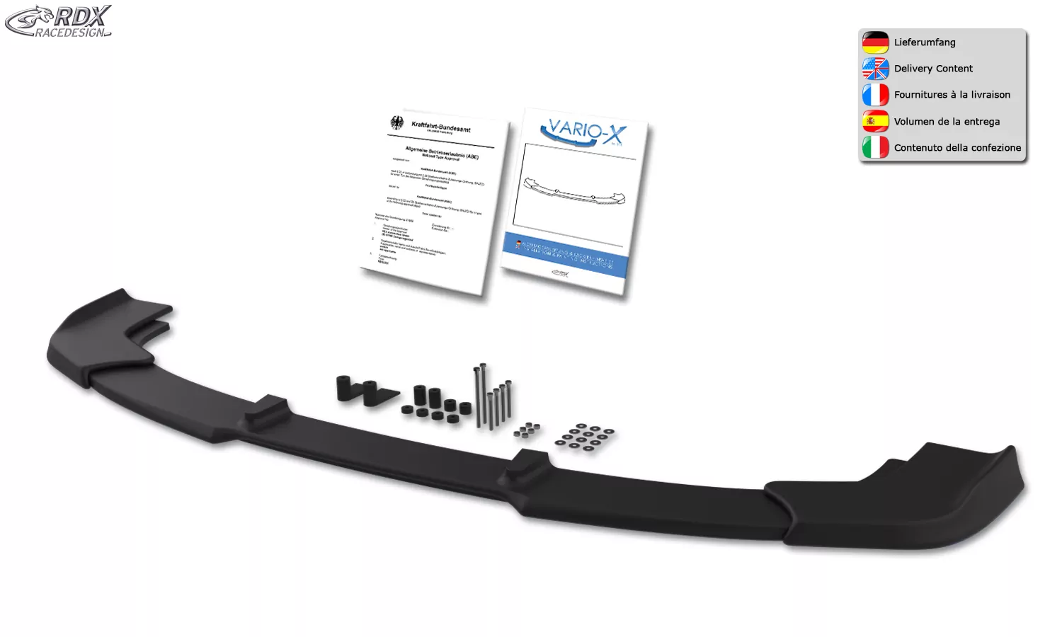 RDX Frontspoiler VARIO-X für BMW X3 F25 M-Sport & M-Technik 2014-2017 Frontlippe Front Ansatz Vorne Spoilerlippe