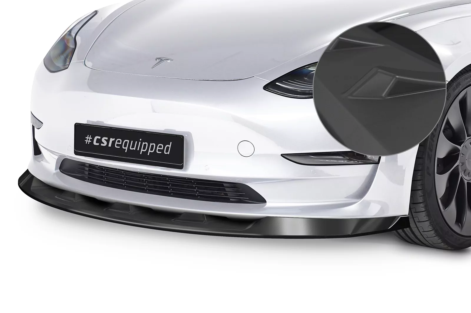 Cup-Spoilerlippe mit ABE für Tesla Model 3 Lackierfreundlich (schwarz matt)