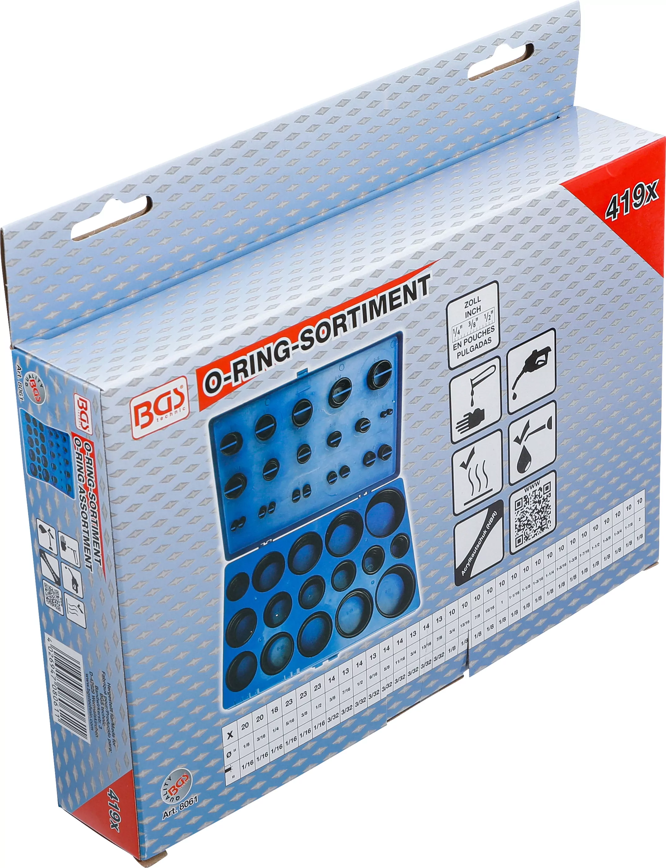 O-Ring-Sortiment | Zollmaße | 419-tlg.