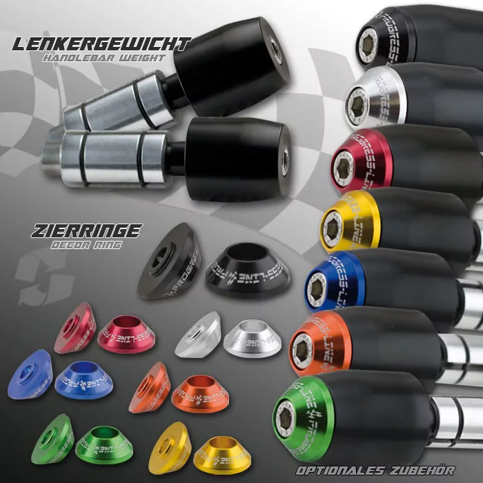 Lenkergewichte Für Montage Von Lenkerendenspiegel, 7/8"+1" Lenker, I Ø 11-23 Mm, Paar, Schw. Je 69 Gr