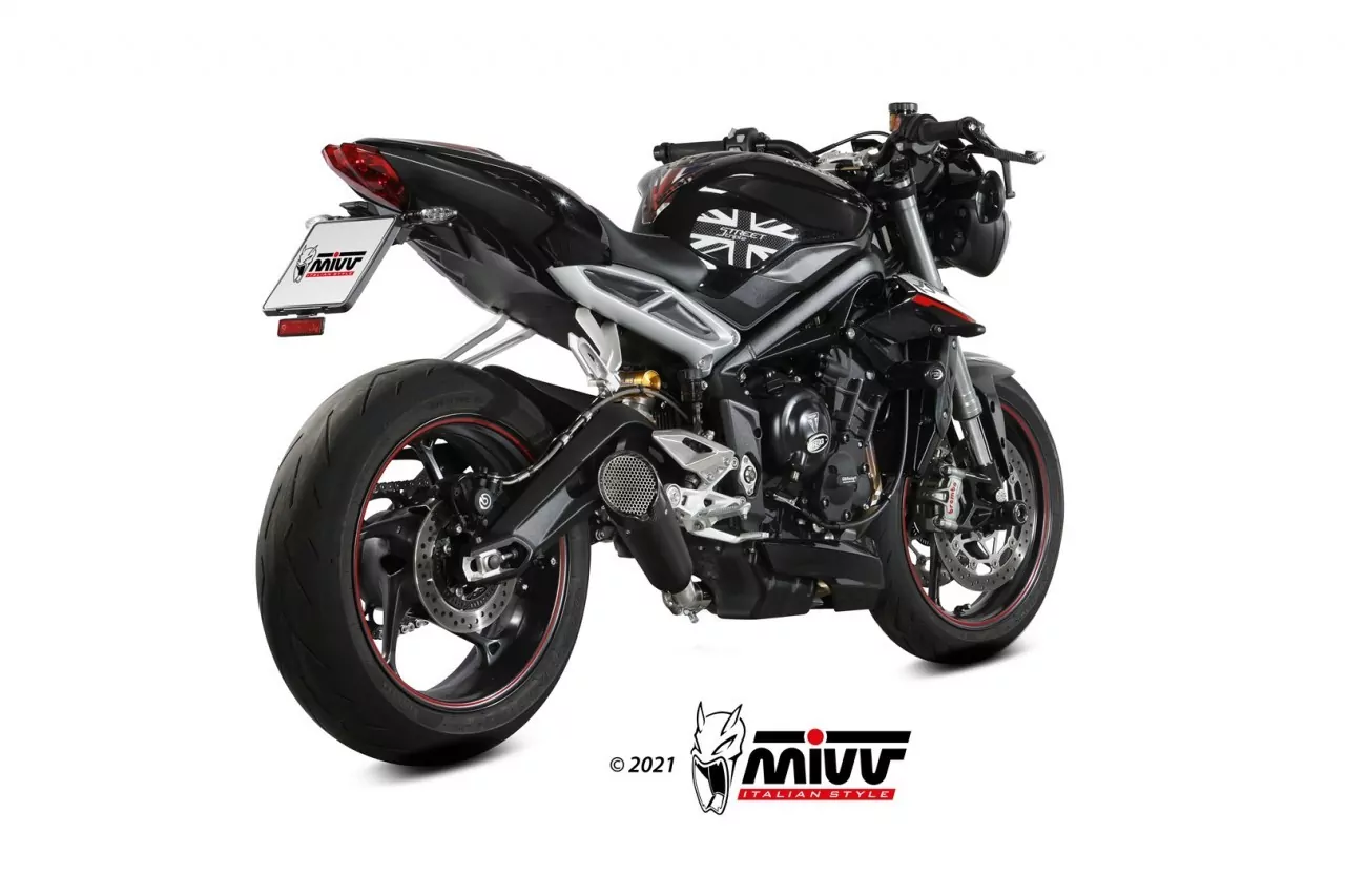 MIVV XM5 Edelstahl Schwarz Triumph Street Triple R/S/RS 17-21