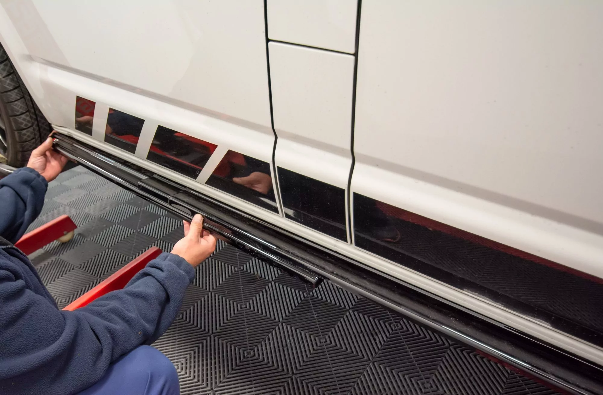 Seitenschweller Ansatz Passend Für Passend Für VW T6 Schwarz Hochglanz Schwarz Hochglanz