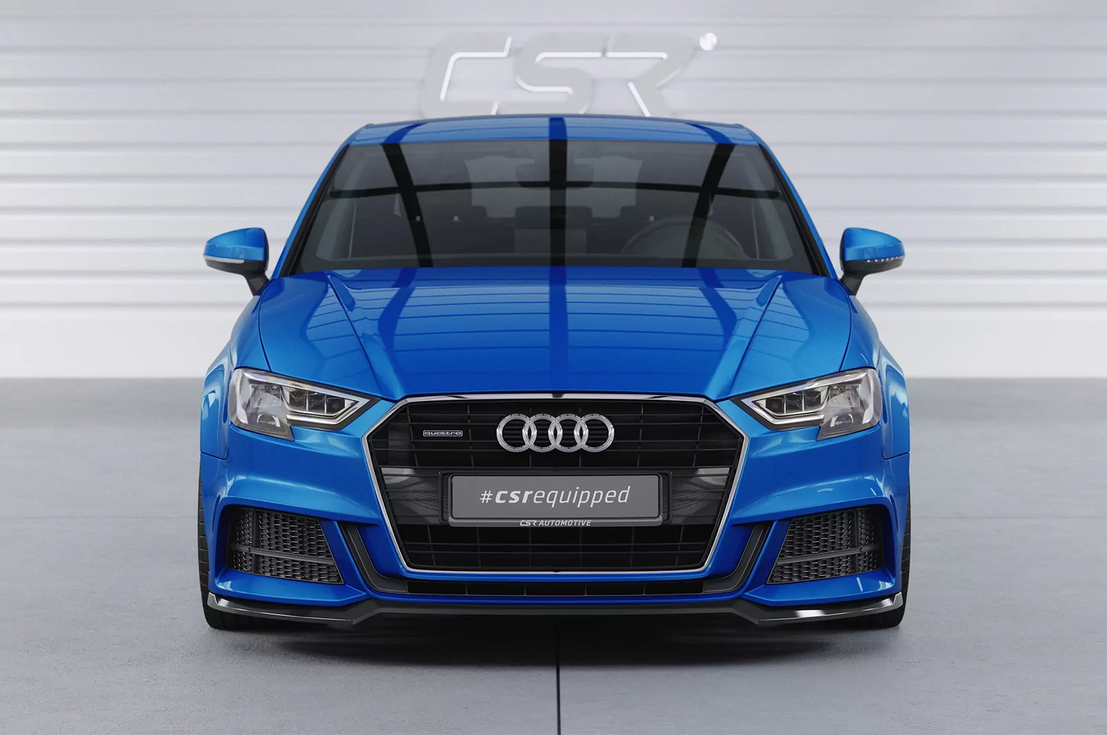 Cup-Spoilerlippe mit ABE für Audi A3 S-Line / S3 8V CSL612 Schwarz Strukturiert