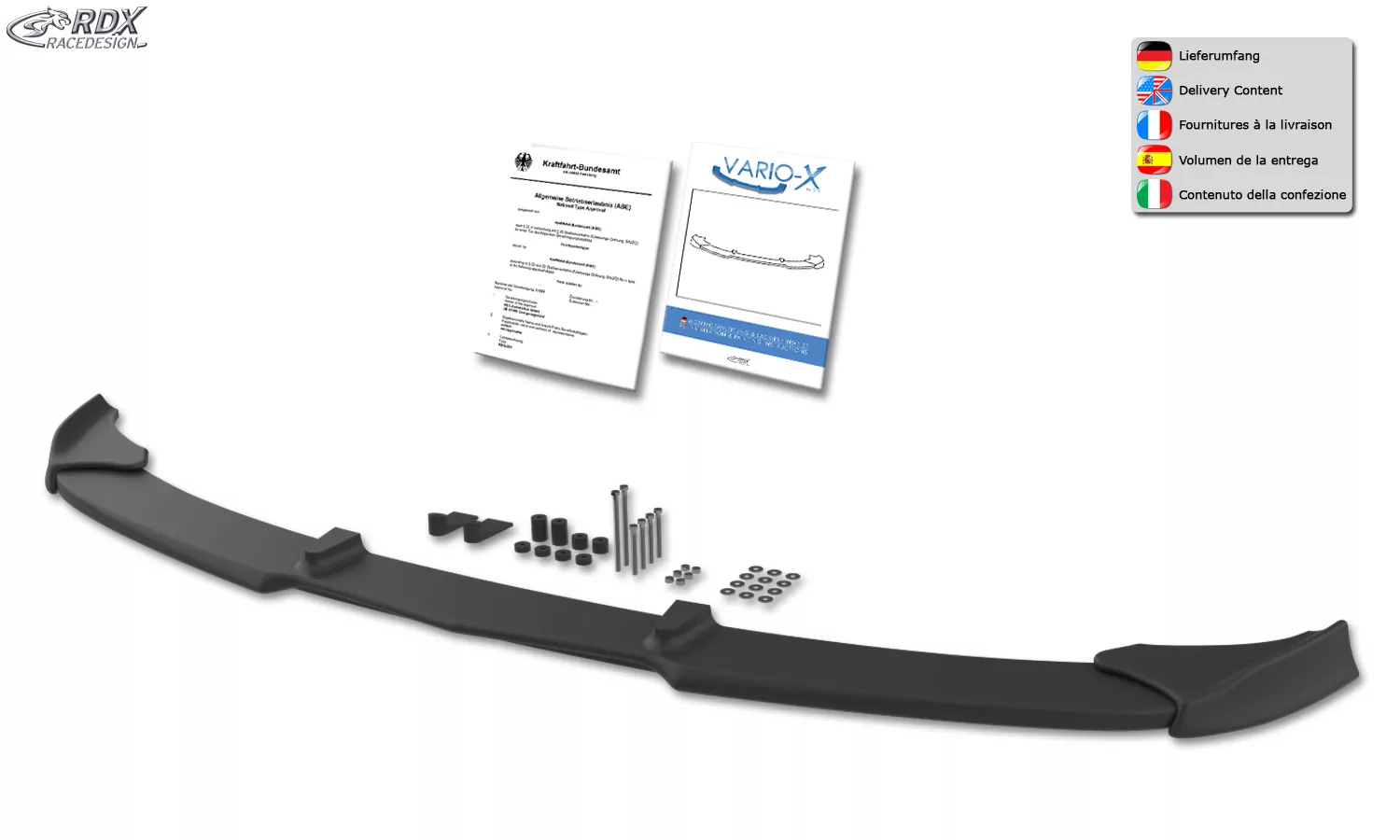 RDX Frontspoiler VARIO-X für MERCEDES Viano W639 / V639 (2010+) Frontlippe Front Ansatz Vorne Spoilerlippe