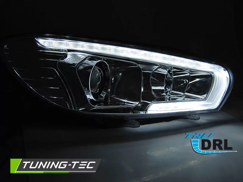 Headlights Tube Seq Led Chrome Fits Vw Scirocco 14-17