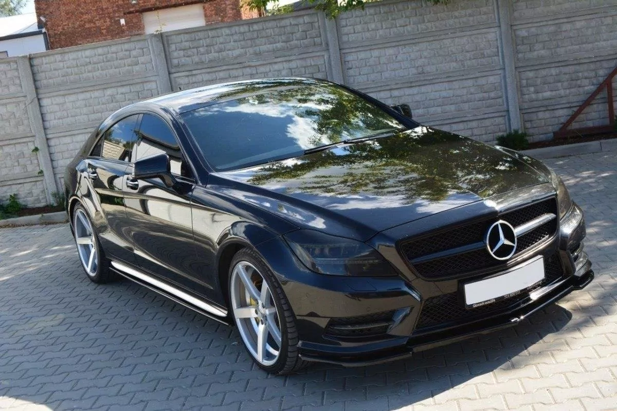 Front Ansatz Passend Für Passend Für MERCEDES CLS C218 AMG LINE Schwarz Hochglanz Schwarz Hochglanz