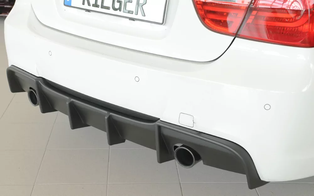 Rieger Heckeinsatz matt schwarz für BMW 3er E91 Touring 09.08- (ab Facelift) LCI