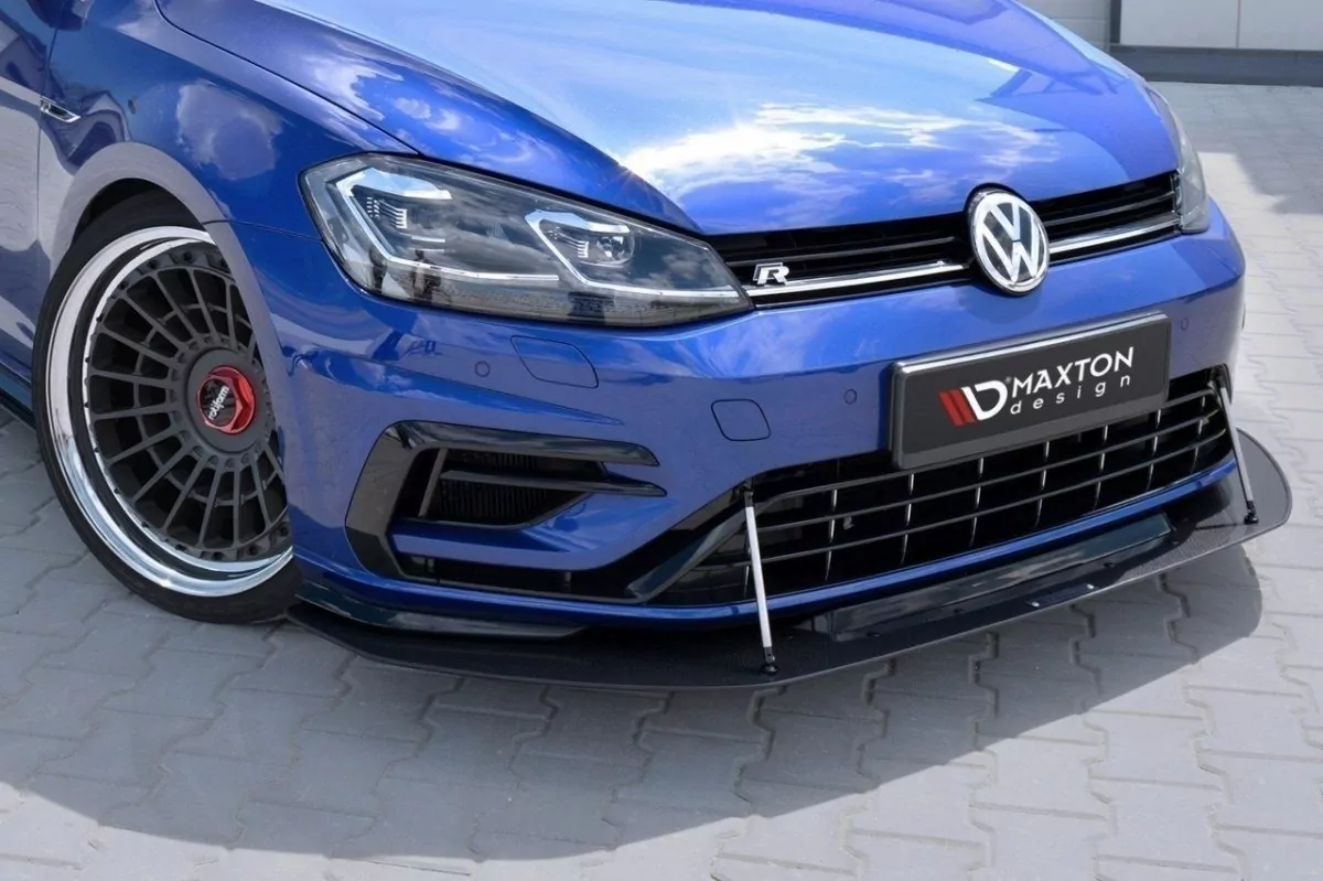 HYBRID Racing Front Ansatz Passend Für Passend Für VW GOLF 7 R FL Schwarz Hochglanz Carbon Look