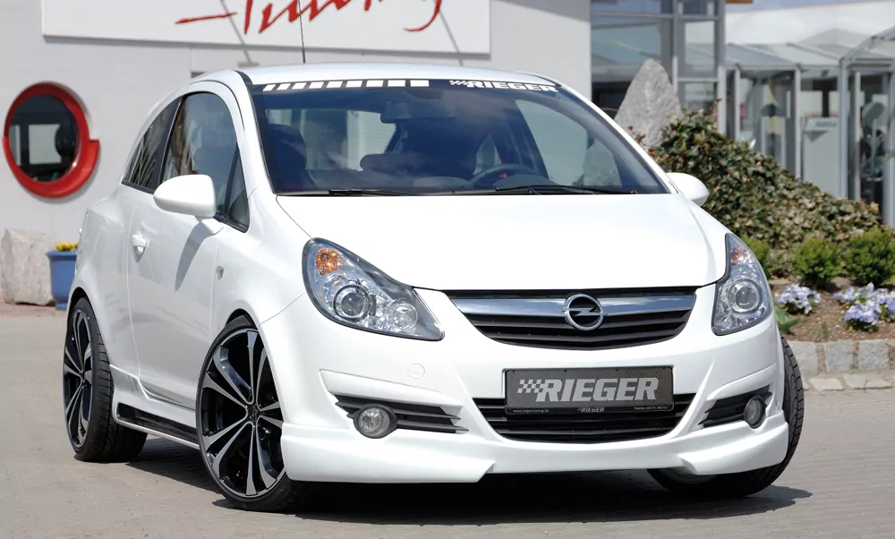 Rieger Spoilerlippe für Opel Corsa D - 3-tür. 07.06-12.10 (bis Facelift) carbon optik
