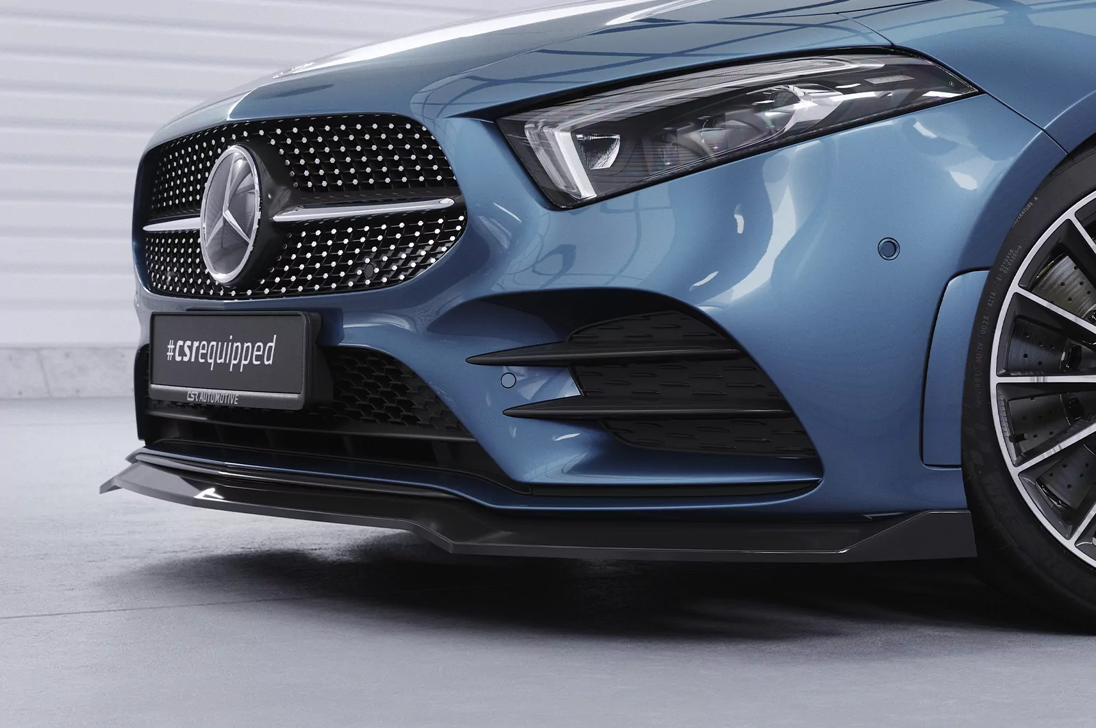 Cup-Spoilerlippe mit ABE für Mercedes Benz A-Klasse 177 A35 AMG/AMG-Line CSL664 Schwarz Strukturiert