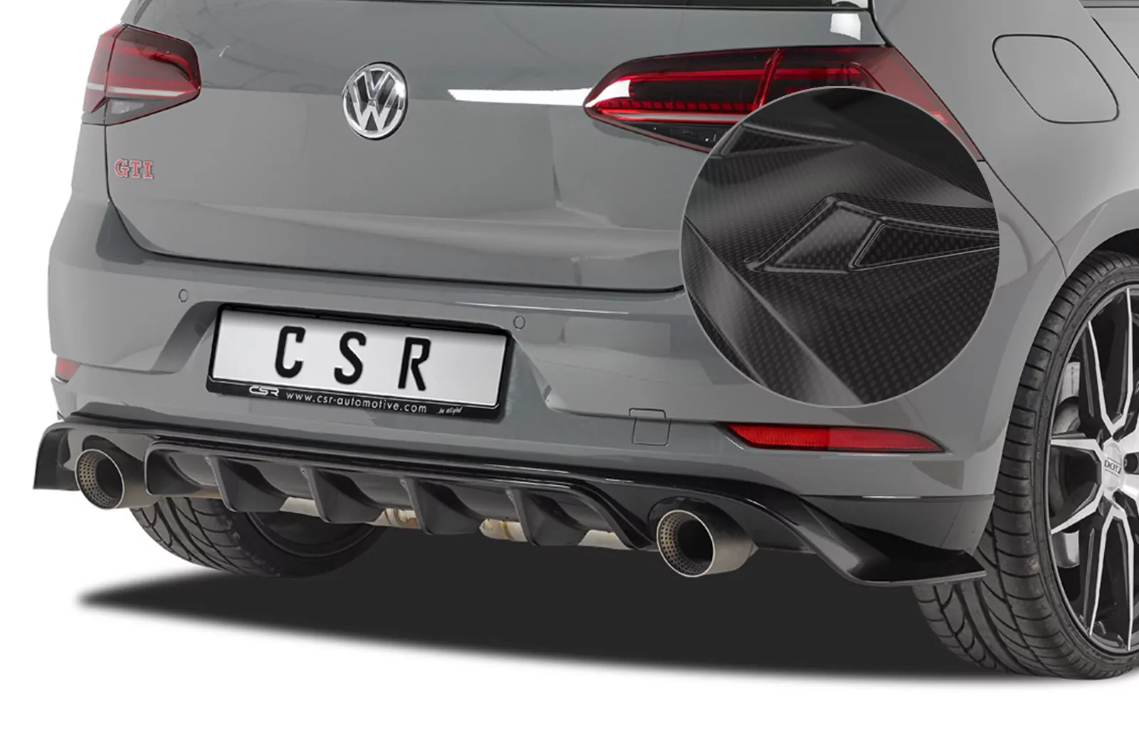 Heckansatz für VW Golf 7 TCR HA232-C Carbon Look Hochglanz