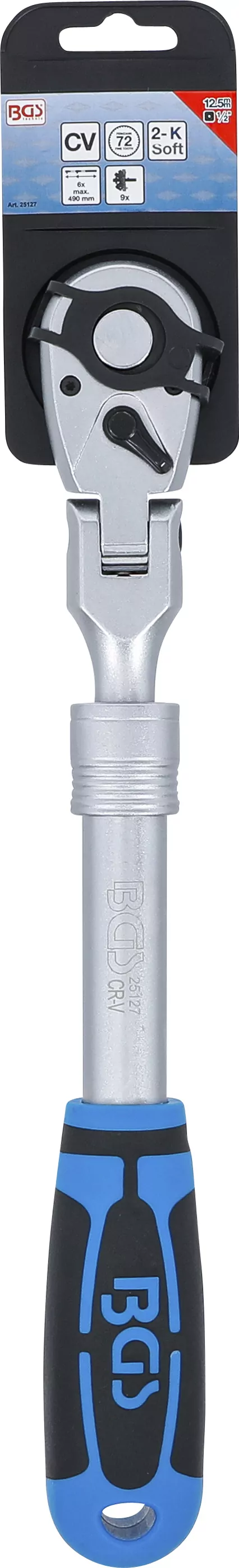 Umschaltknarre, ausziehbar, abwinkelbar | Abtrieb Außenvierkant 12,5 mm (1/2") | 350 - 490 mm