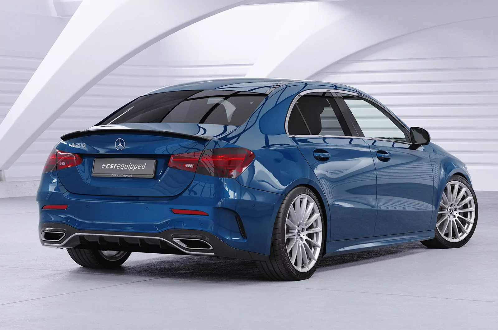 Heckflügel mit ABE für Mercedes Benz A-Klasse V177 Limousine HF690 Strukturiert (schwarz matt)