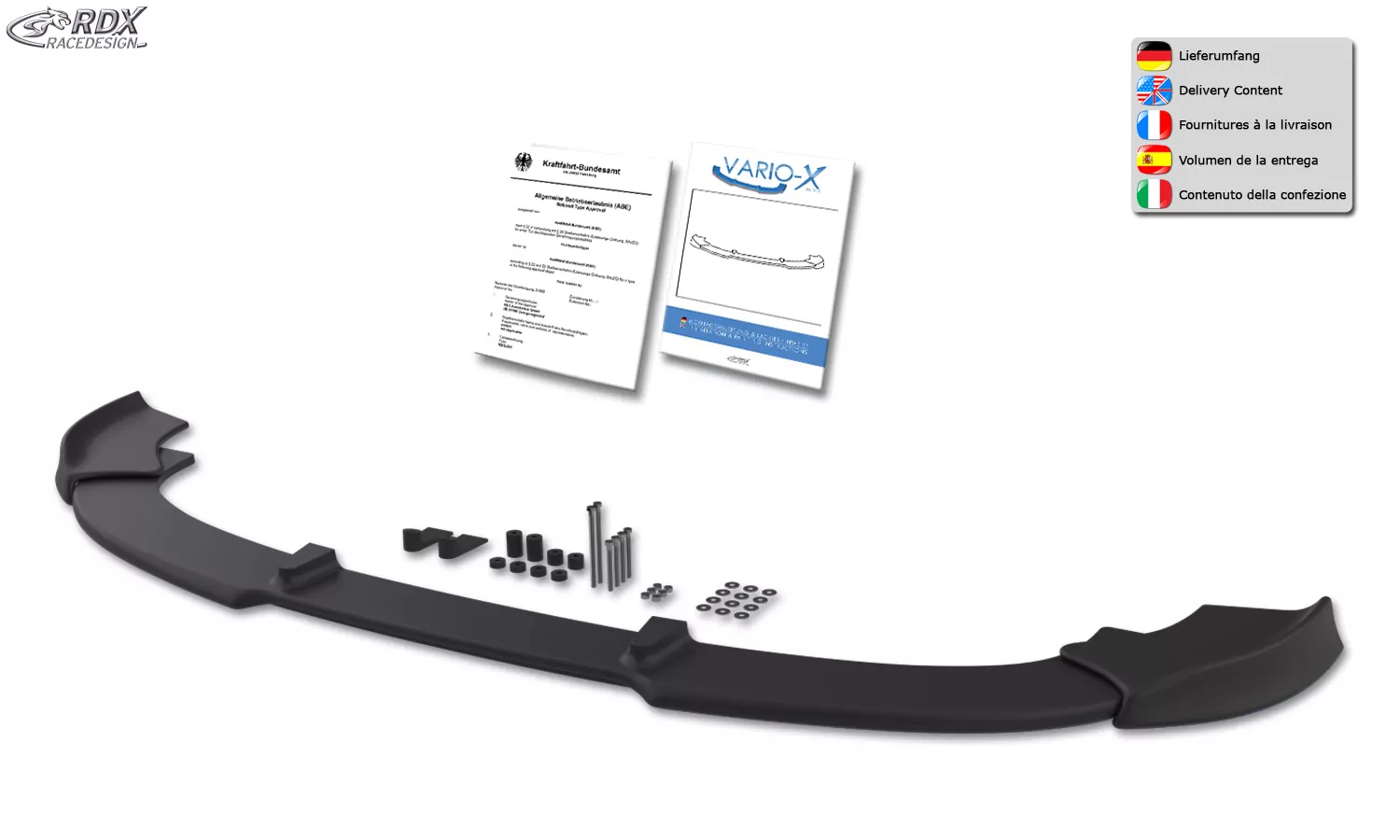 RDX Frontspoiler VARIO-X für HYUNDAI Veloster Turbo Frontlippe Front Ansatz Vorne Spoilerlippe
