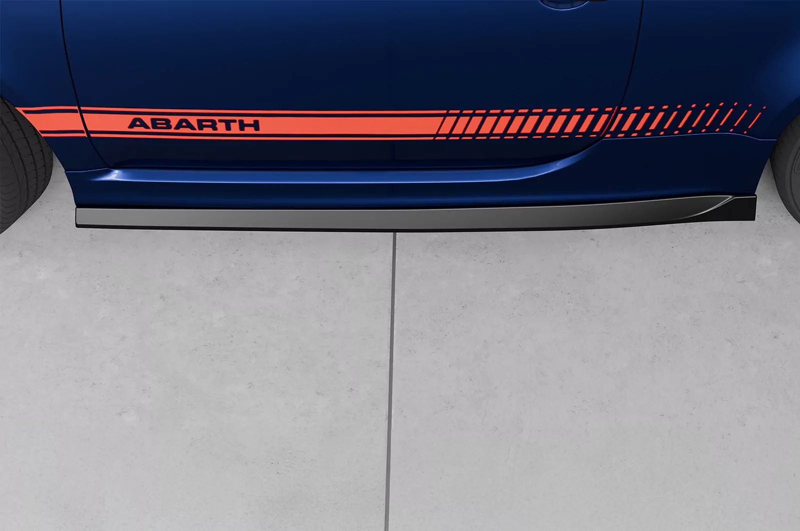 Seitenschweller für Fiat Abarth 595 SS475 Schwarz Strukturiert