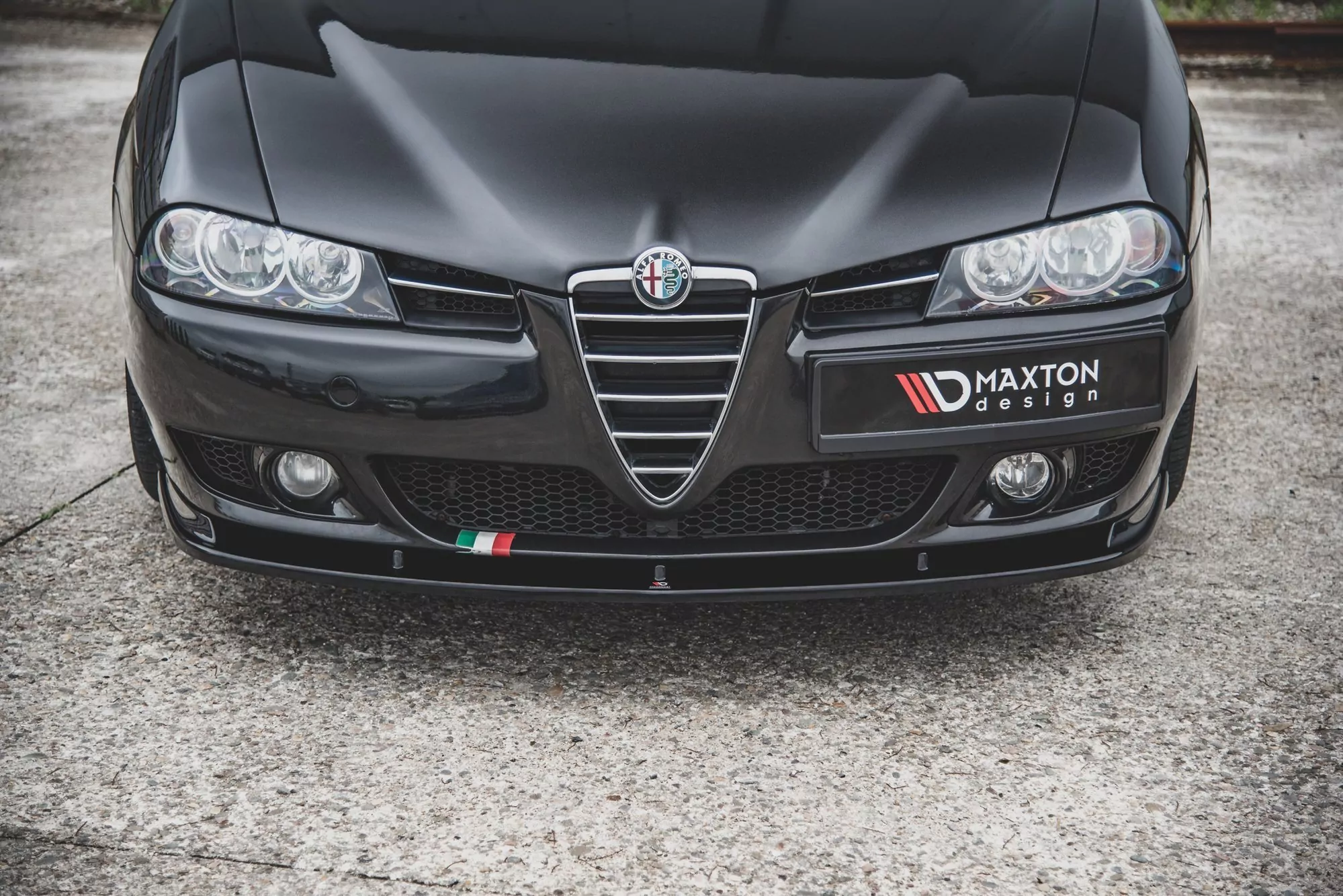 Front Ansatz Passend Für Alfa Romeo 156 Facelift Schwarz Hochglanz