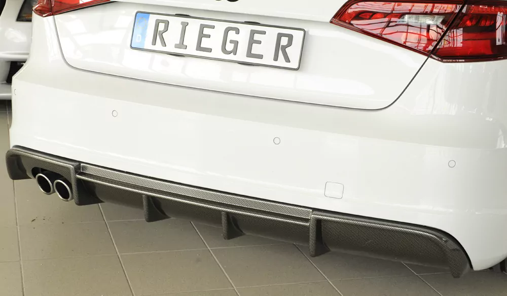 Rieger Heckeinsatz für Audi A3 (8V) - 5-tür. (Sportback 8VA) 07.12-08.16 (bis Facelift) carbon optik