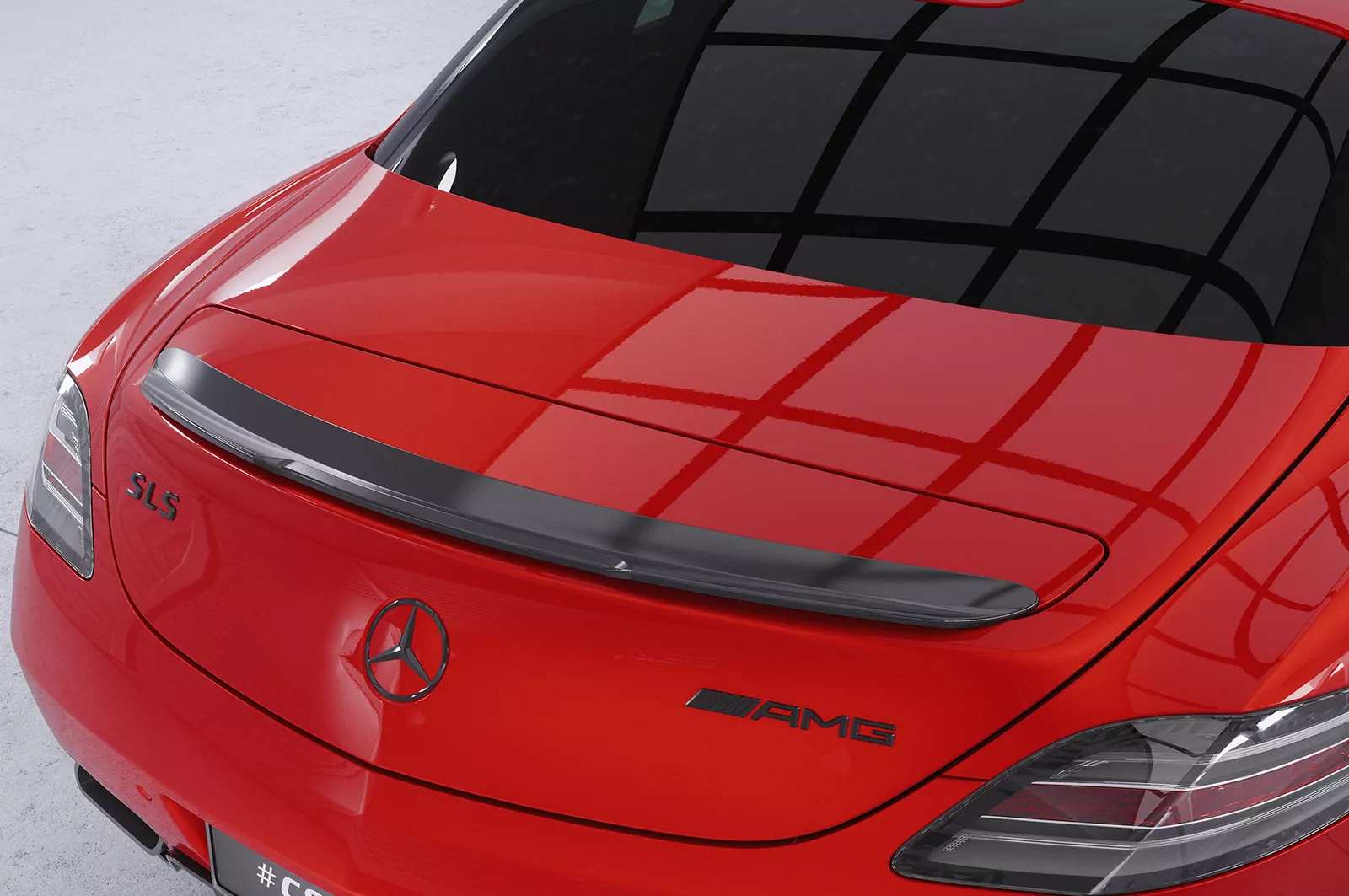 Heckflügel mit ABE für Mercedes Benz SLS AMG (C197/R197) HF746 Schwarz Strukturiert