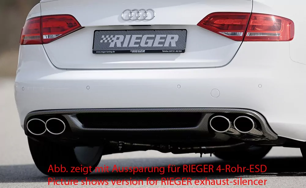 Rieger Heckeinsatz für Audi A4 (B8/B81) - Lim. 11.07-12.11 (bis Facelift) carbon optik