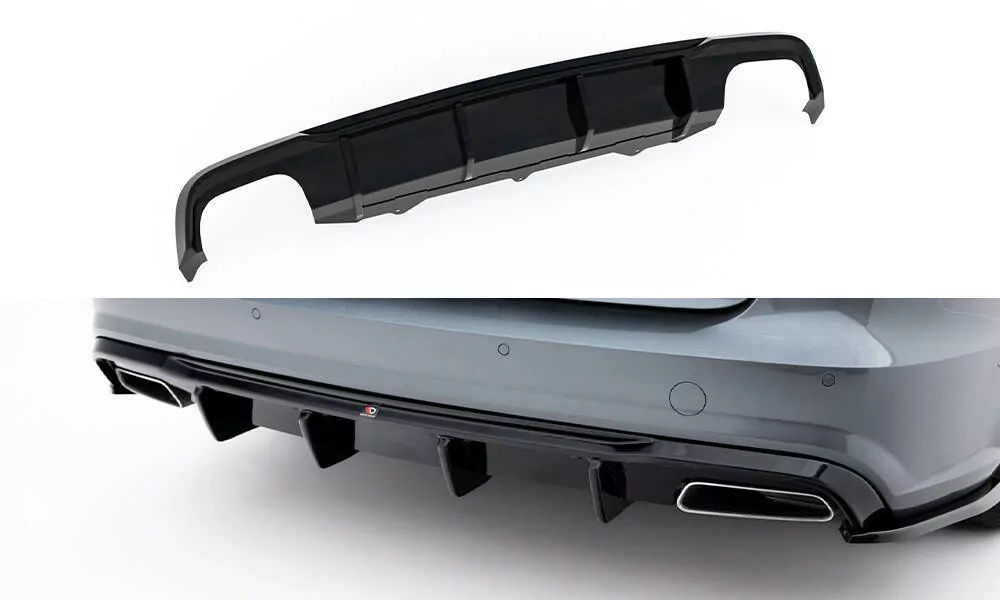 Diffusor Heck Ansatz V.2 Für Audi A6 / A6 C7 S-line/ S6 C7 Facelift Schwarz Hochglanz