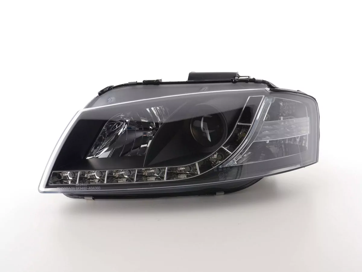 Scheinwerfer Set Daylight LED Tagfahrlicht Audi A3 Typ 8P Bj. 03-08 schwarz