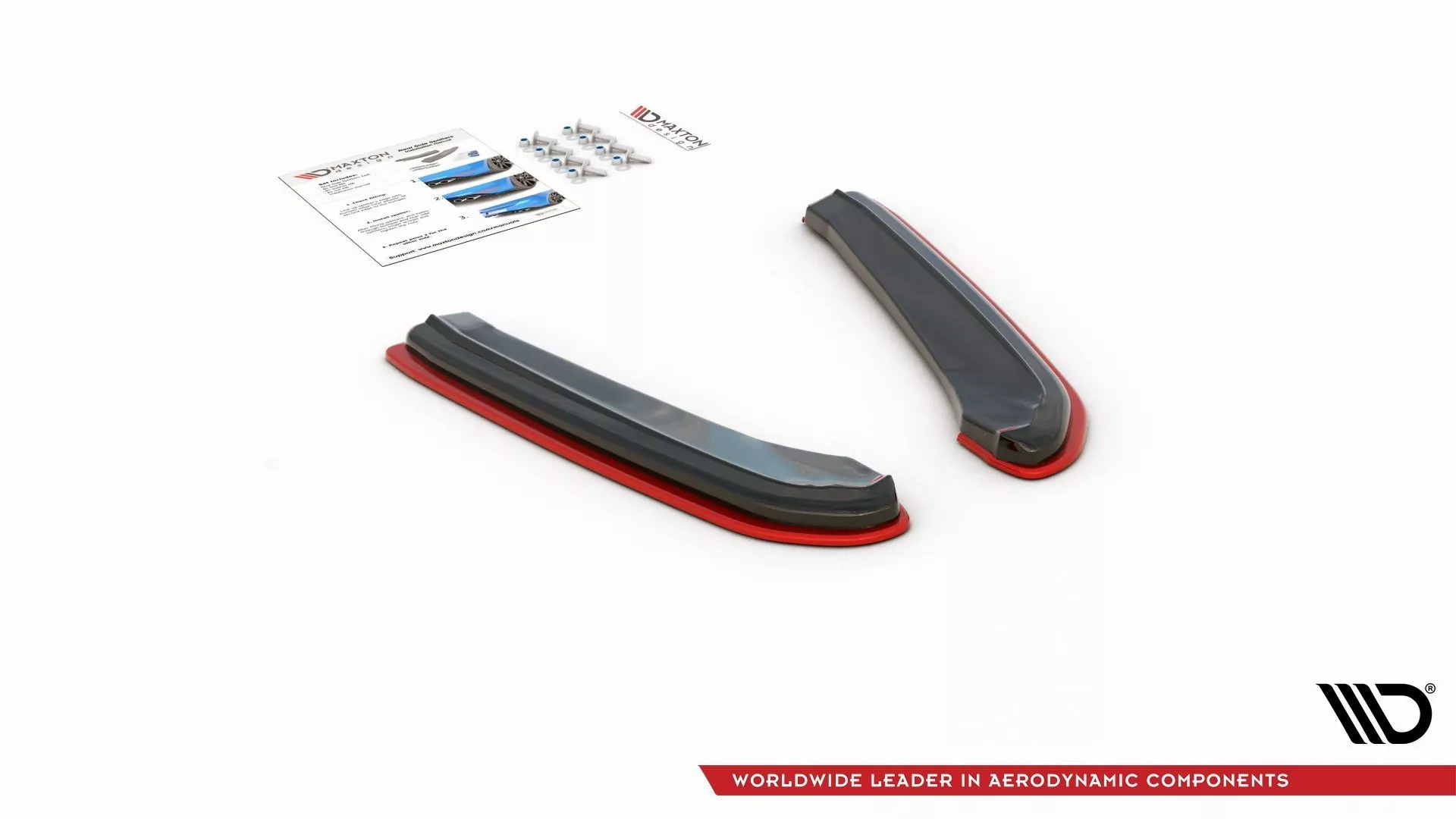 Heck Ansatz Flaps Diffusor Passend Für Diffusor V.2 Passend Für Seat Leon Mk3 Cupra ST FL Schwarz+Rot Hochglanz Schwarz Hochglanz
