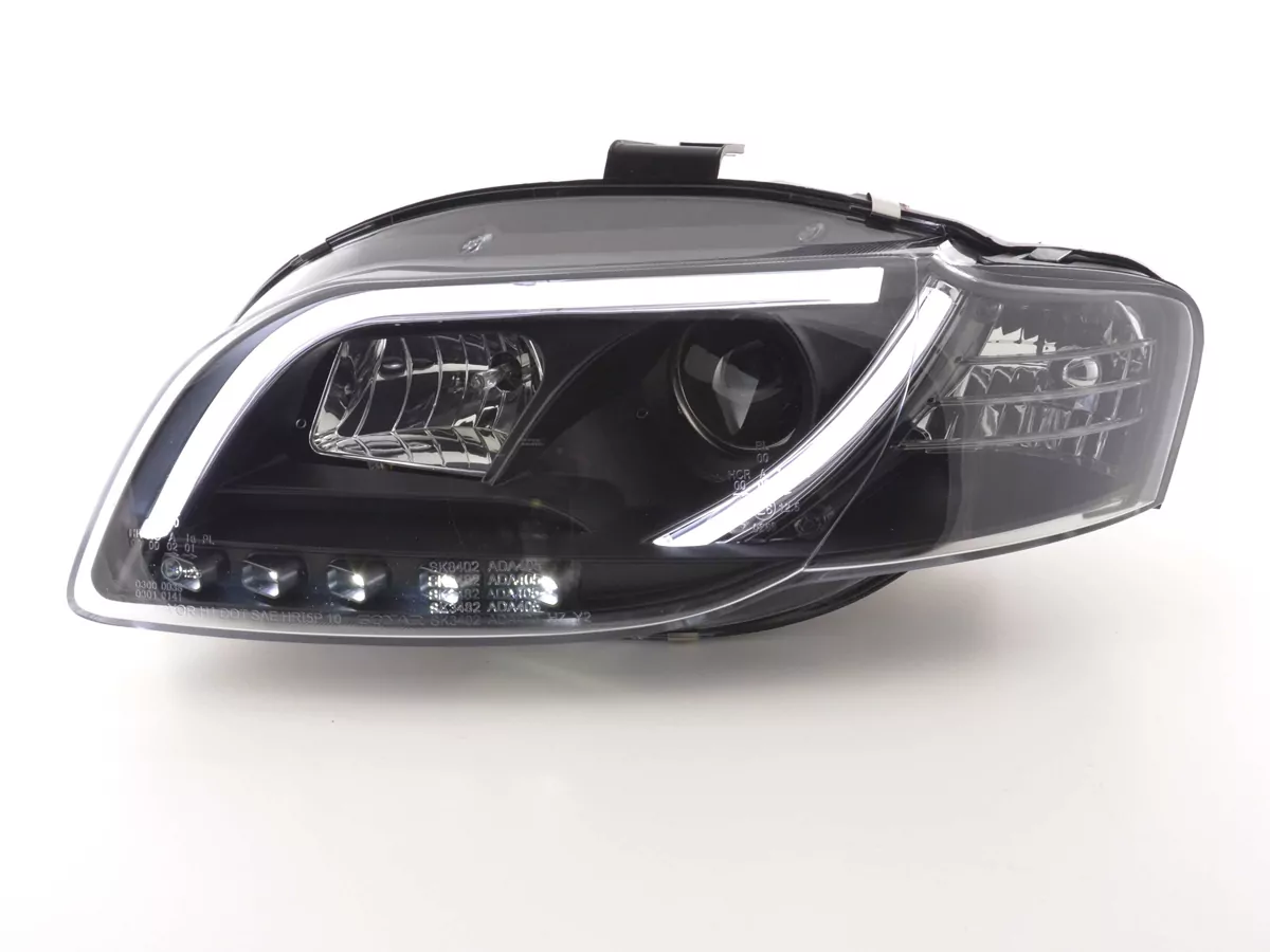 Scheinwerfer Set Daylight LED Tagfahrlicht Audi A4 Typ 8E  05-07 schwarz