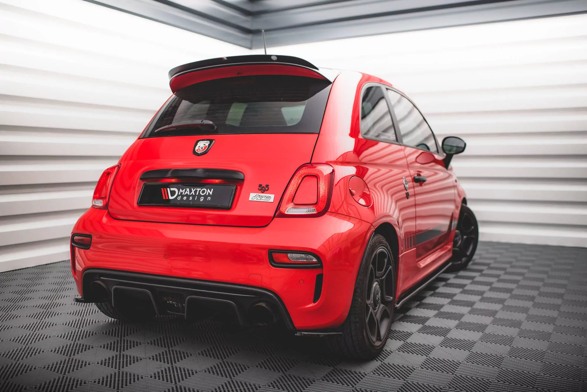 Spoiler CAP Passend Für Passend Für FIAT 500 ABARTH MK1 FL Schwarz Hochglanz Schwarz Hochglanz