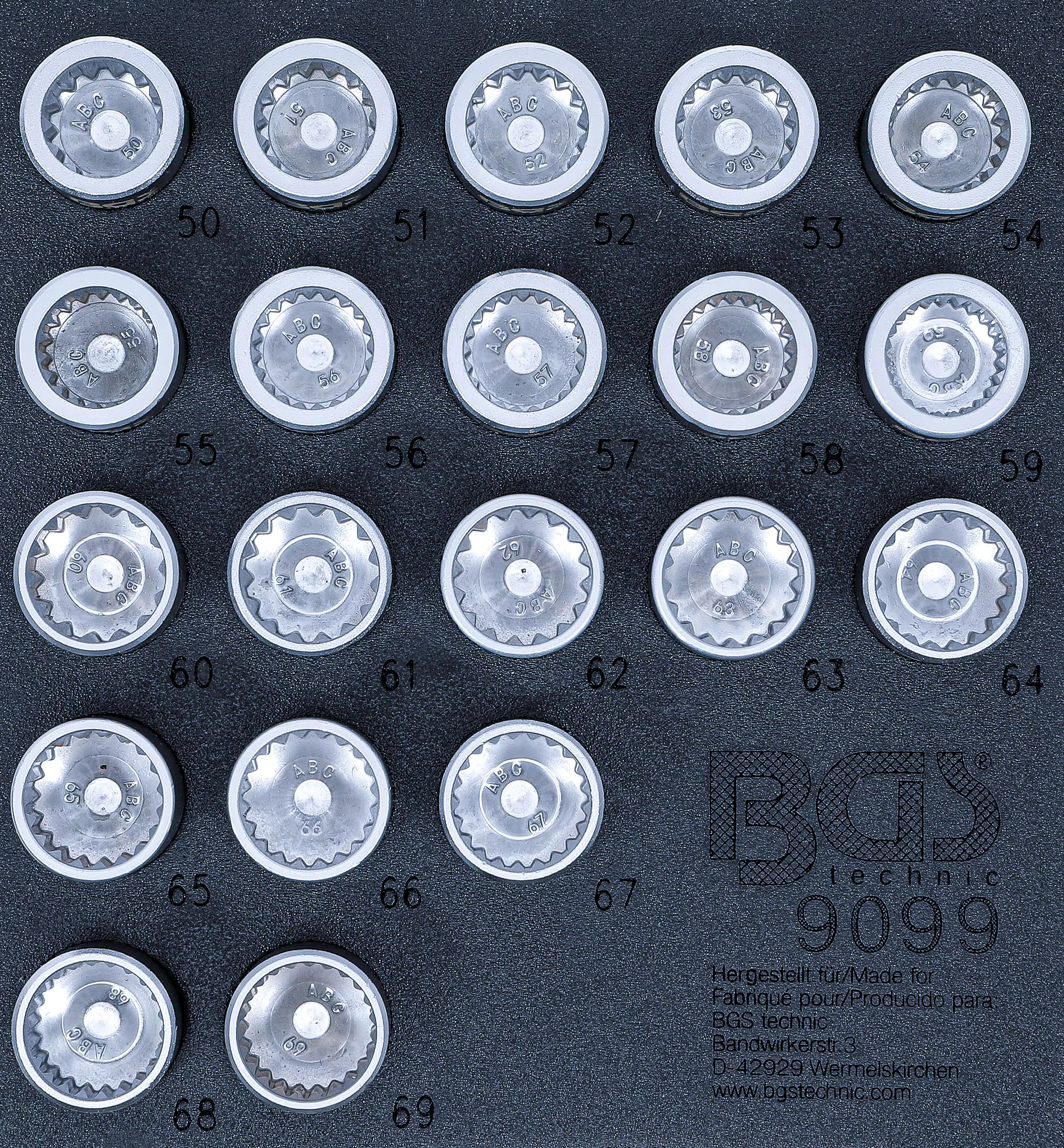 Werkstattwageneinlage 1/6: Felgenschloss-Werkzeugsatz für Porsche und VW Touareg | 20-tlg.