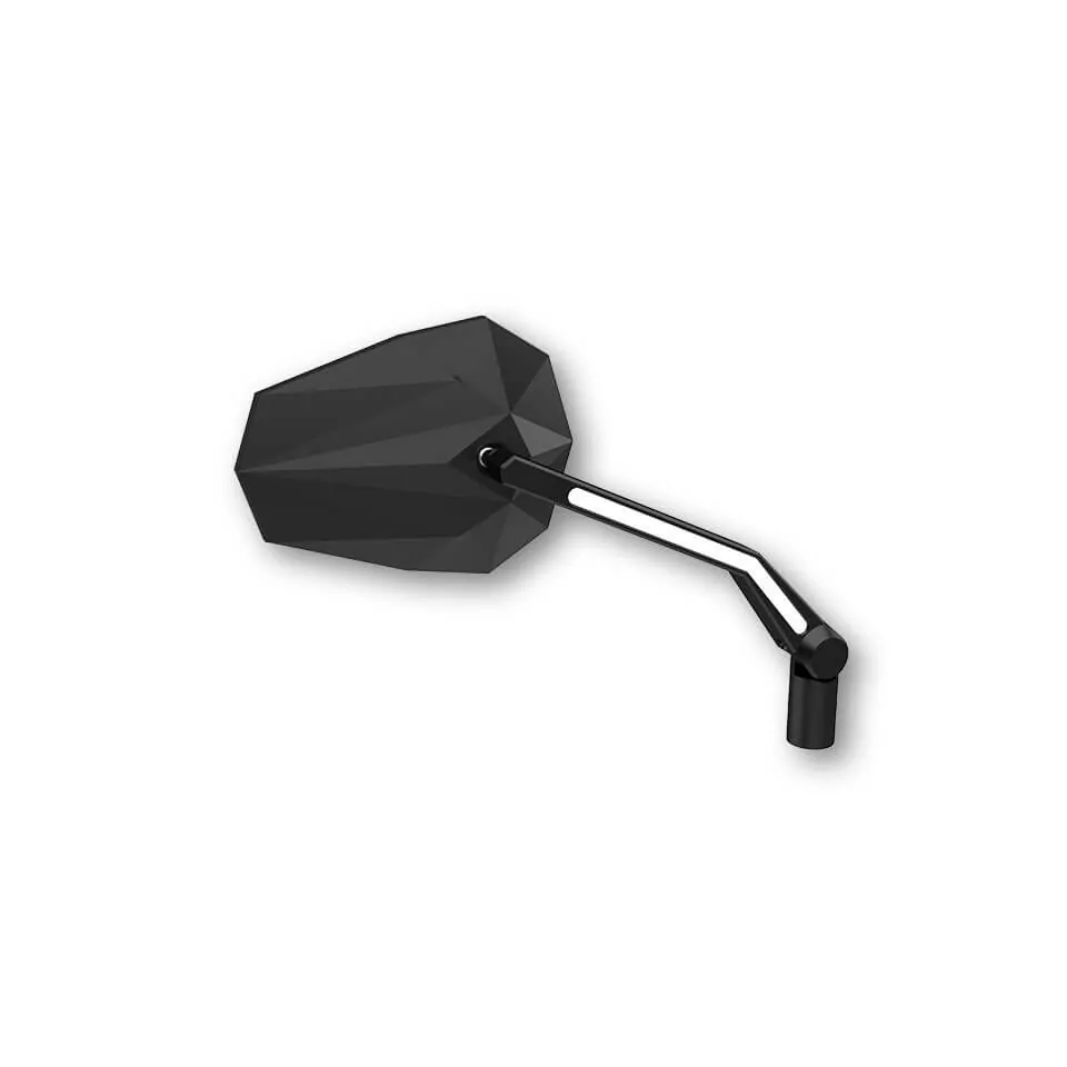 HIGHSIDER pro Handlebar Mirror Stealth -X3 Black With LED Position Light (Pair)