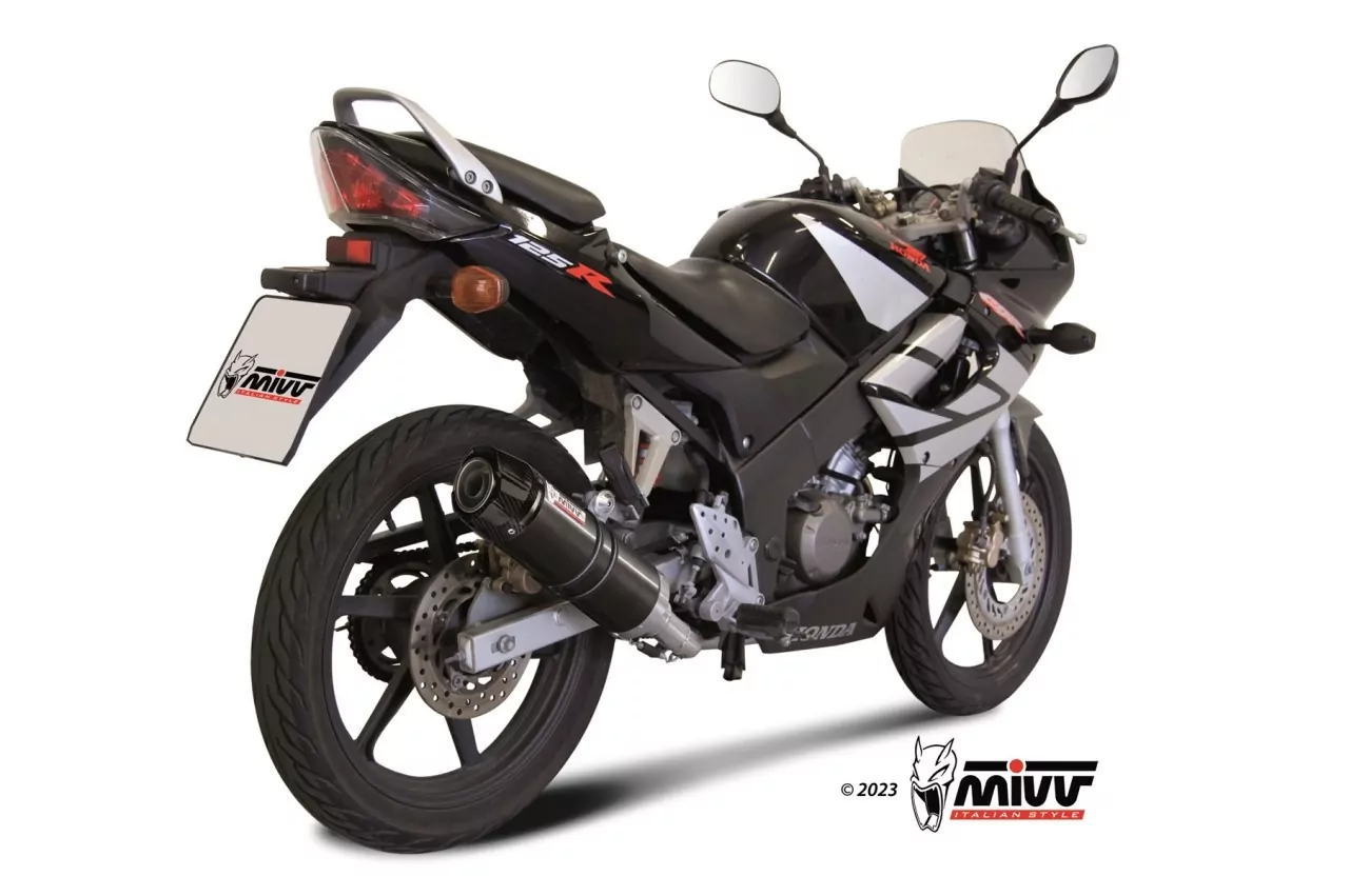 MIVV GP-C Edelstahl Schwarz Mit Carbonendkappe HONDA CBR 125 R 2004 > 2010