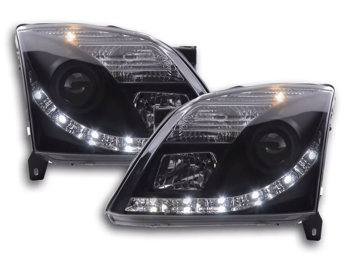 Scheinwerfer Set Daylight LED TFL-Optik Opel Vectra C Bj. 02-05 schwarz