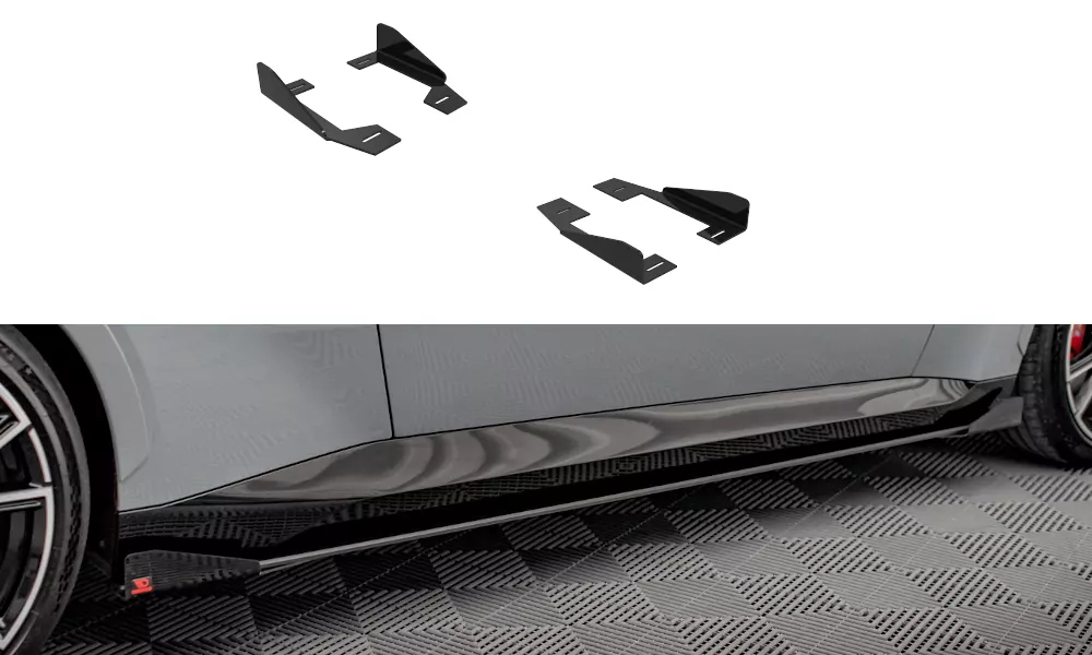 Seitenschweller Flaps Für BMW 2 Coupe M-Paket / M240i G42 Schwarz Hochglanz