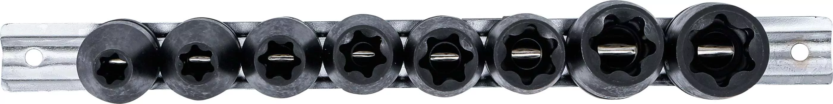 Kraft-Steckschlüssel-Einsatz-Satz E-Profil | Antrieb Innenvierkant 12,5 mm (1/2") | SW E10 - E24 | 8-tlg.