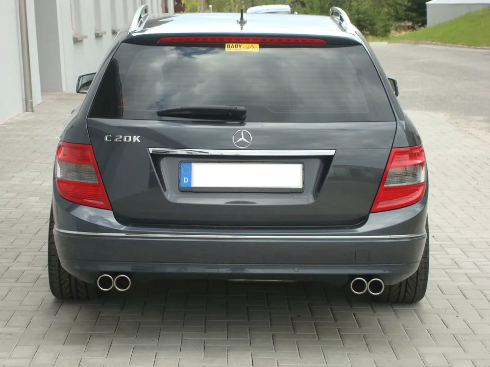 Mercedes C-Klasse 4 Zylinder - W204/S204  Endschalldämpfer rechts/links mit Y-Verbindungsstück - 2x70 Typ 16 rechts/links