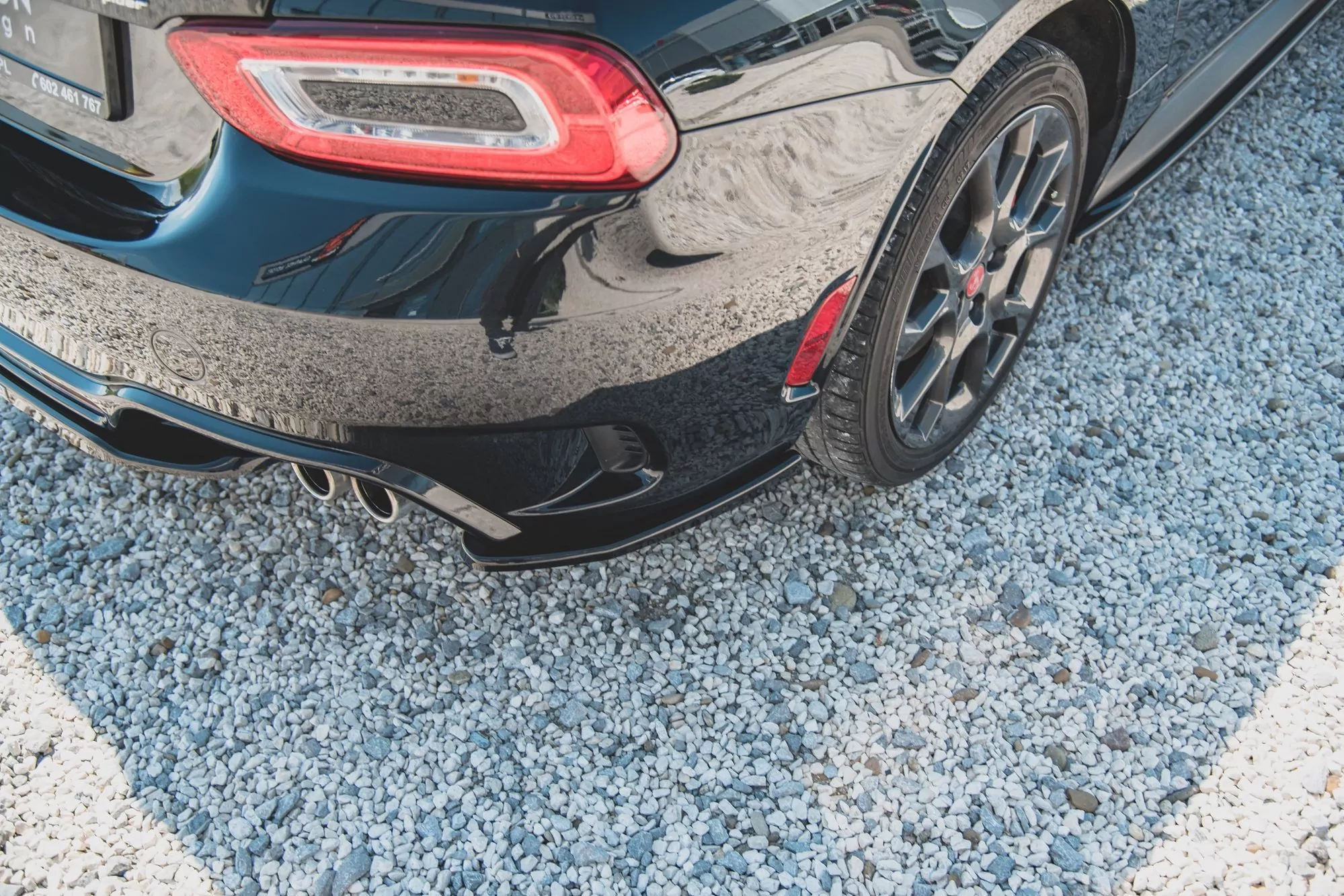Heck Ansatz Flaps Diffusor Passend Für Fiat 124 Spider Abarth Schwarz Hochglanz